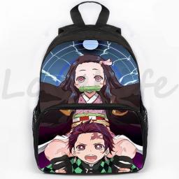 2023 Demon Slayer Tanjiro Nezuko Anime Backpack Students Waterproof Bookbag Comics Children Backpacks Kimetsu No Yaiba Schoolbag