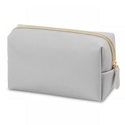Women Cosmetic Bag Waterproof PU Leather Solid Color Makeup Pouch Travel Portable Wash Toiletry Storage Bag Organizer Purse