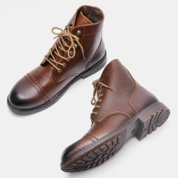 39~48 Genuine Leather Men Boots  Natural Cow Leather Ankle Boots For Men #DX8107