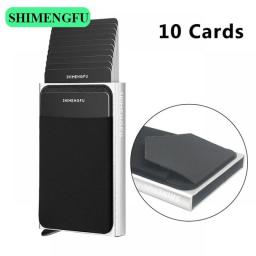 Pop Up ID RFID Credit Card Holder MenWallet Package Automatic Aluminum Protective Gear Storage Bag Quick Release Women Wallet