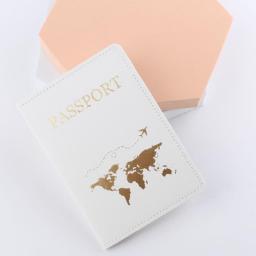 Hot Stamping The World Map Passport Cover Luggage Tag Couple Wedding Passport Cover Case Set Passport Cover Letter Travel Holder