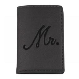 Mr And Mrs PU Leather Bride Groom Passport Covers Holder Card Protector For CASE Organizer