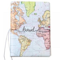 Creative New World Map Passport Cover Wallet Bag ID Address Holder Portable PU Leather Boarding Wallet Case Travel Accessories