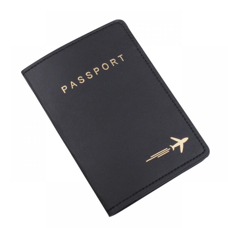 New Black and White PU Leather Airplane Travel Passport Cover Passport Case Passport Holder Protector Wallet Travel Accessories