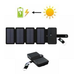 Folding Outdoor Solar Panel Charger Portable 5V 2.1A USB Output Devices Camp Hiking Backpack Travel Power Supply For Smartphones