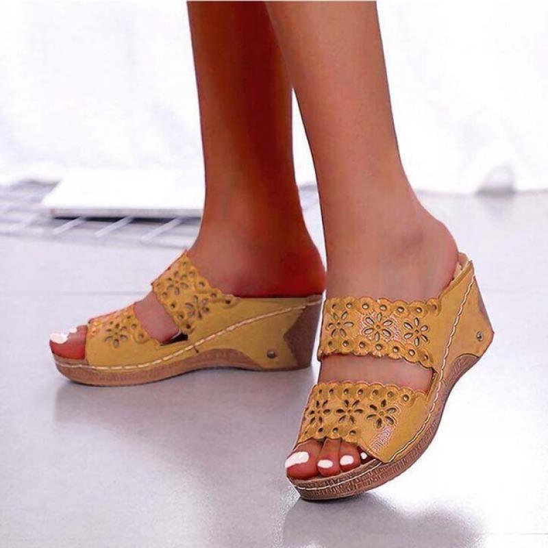 2022 Summer Women Shoes Sandals Peep Toe Ladies Shoes Comfortable Sandals Ladies Fish Mouth Wedge Shoes Casual Sandalias Mujer
