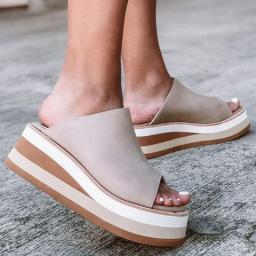 Women Sandals 2022 Platform Sandals Wedges Shoes For Women Summer  Sandalias Mujer Luxury Medium Heels Sandals Ladies Slippers