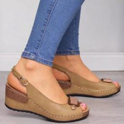 Women Sandals Pointed Toe Heeled Sandals For Summer Shoes Women Wedge Heels Platform Sandalias Mujer Summer Footwear Female 2023