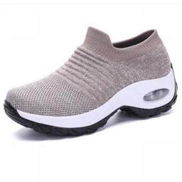 YISHEN Women Tennis Shoes Sports Sneakers Cushion 5CM Platform Elastic Casual Shoes For Women Breathable Sock Walk Wedge Shoes