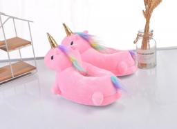 Winter Unicorn Slippers For Adult Home Shoes Pink Purple White Shoes Boys Girls Slippers Unisex Funny Animal Bedroom Slippers