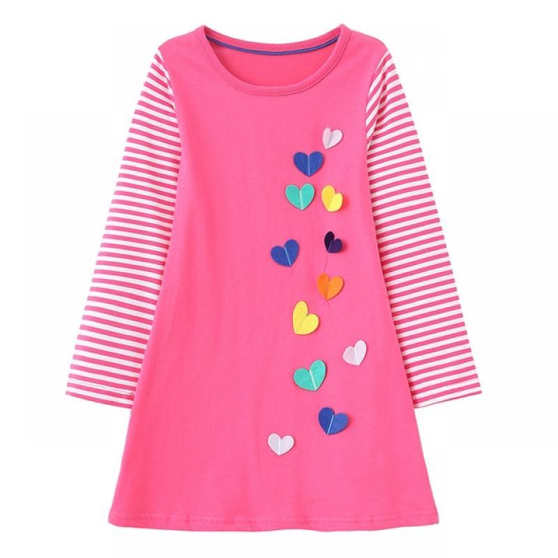 Jumping Meters 4-10T New Arrival Children's  Princess Girls Dresses Pockets Striped Autumn Spring Long Sleeve Frocks Baby Dress