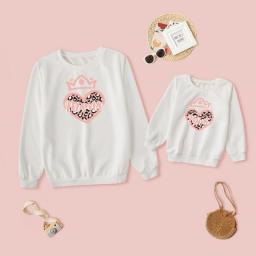 Prowow Winter Family Sweatshirt Mother And Daughter Clothes “Mini Mama” Rainbow Print Sweatshirts For Mommy And Me Clothes