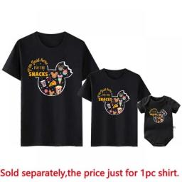 I'm Just Here For The Snacks Print Funny Family Matching Outfits Cute Mickey Mouse Shirt Father Mother And Kids Disney Tees Tops
