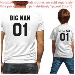 Family Matching Clothes Fashion Big Little Man Tshirt Daddy And Me Outfits Father Son Dad Baby Boy Kids Summer Clothing Brothers