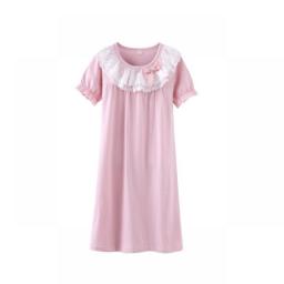 Summer Lace Night Dress For Kids Girl 4-16 Years Girl Cotton Pajamas Children Nightgown Home Clothes Korean Style Nightdress
