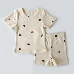 1-5Y Summer Kids Boys Girls Pajamas Set Cotton Short Sleeve Children Sleepwear Pajamas Sets Print Baby Clothes Fashion Clothing
