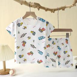 New Summer Children Home Clothing Pajamas Baby Underwear Set Thin Section Kids Clothes Boys Girls Two-piece Clothe Set