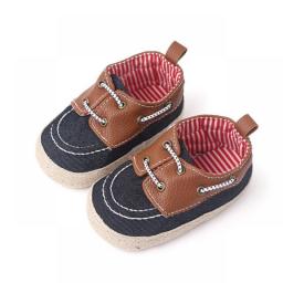 Newborn Baby Shoes 0-12 M Boys' Casual Shoes Baby Indoor Lace Up Pre Walking Shoes Soft Soled Toddler Baby Shoes Zapatos Bebe