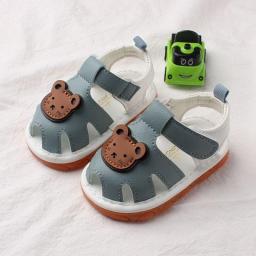 Baby Cartoon Shoes For 0-3 Years Old Bibi Sound Toddler Sandals First Walker Summer Soft Sole Slippers Infant Newborn Shoes 2023