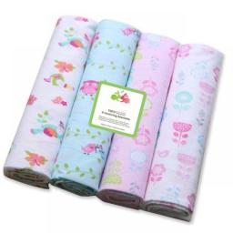 76*76 4Pcs/Lot  Cotton Flannel Baby Swaddles Soft Newborn Blankets Baby Diapers Baby Swaddle Wrap