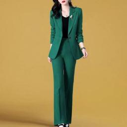 2023 Spring New Thin Jacket Casual Trousers Two-piece Elegant Women Pants Suit Manager Office Outfits Fashion Blazer