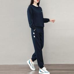 Fashion Casual Women's Suit Spring And Autumn 2022 New Korean Version Fake Two-piece Top+casual Loose Sportswear Two-piece Set