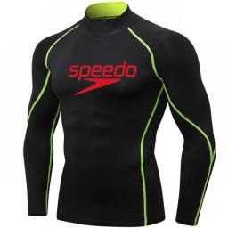 Men Swimming TightsT Shirt Surf Rash Guard Long Sleeve Protection Basic Skins Surfing Diving Swimsuit Tees Rashguard Gym Clothes