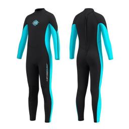 Children's 3MM Neoprene Wetsuit One-Piece Back Zipper Long Sleeves Sunscreen Snorkeling Swimming Drifting Surfing Diving Suit