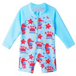 BAOHULU UPF50+ Cartoon Kids Swimwear Long Sleeve Baby Boy Swimwear One Piece Toddler Swimsuit Infant Bathing Suit For Boys Girls