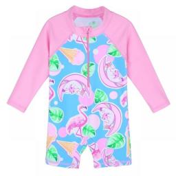 BAOHULU UPF50+ Print Baby Girl Swimsuit Long Sleeve Kids Swimwear One Piece Toddler Infant Bathing Suit For Girls Boys Children