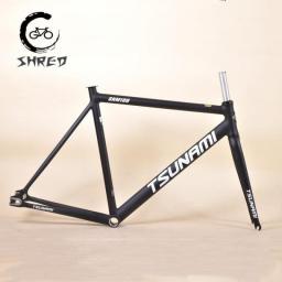 TSUNAMI SNM100 Frameset 700C Aluminum Fixed Gear Frame And Fork Track Fixie Bike 49CM 52CM 55CM 58CM Single Speed Bicycle Parts