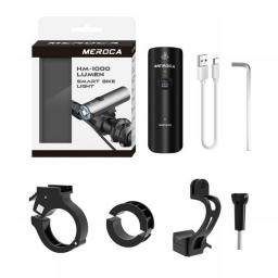 MEROCA Bicycle Front Light Type C Rechargeable 4500mAh Ipx5 Rainproof Led Flashlight 1000LM Mountain Bike Lamp