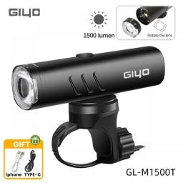 Giyo 400-1500LM Bicycle Front Lighting German Standard Headlamp Rotatable Lens USB Charge IP66 Waterproof Anti-Glare Bike Light