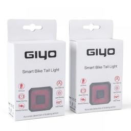 GIYO Smart Bicycle Brake Light Tail Rear USB Cycling Light Bike Lamp Auto Stop LED Back Rechargeable IPX6-Waterproof Safety