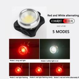 USB Rechargeable Bike Tail Light, Super Bright LED Front Headlight Cycling Waterproof Safety Flashlight 5 Light Mode Options