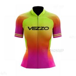 New 2022 VEZZ0 Cycling Team Jersey Bike Short Sleeve Tops Ropa Ciclismo Women MTB Summer Bicycling Maillot Clothing