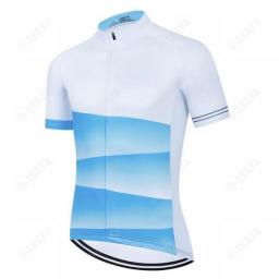 Men Cycling Jersey White Cycling Clothing Quick Dry Bicycle Short Sleeves MTB Mallot Ciclismo Enduro Shirts Bike Clothes Uniform