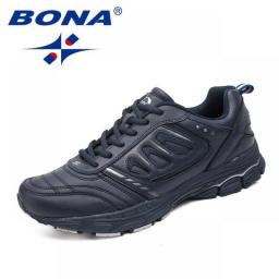 BONA New Style Men Running Shoes Ourdoor Jogging Trekking Sneakers Lace Up Athletic Shoes Comfortable Light Soft Free Shipping