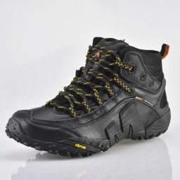 Male Sneakers Mesh Hiking Shoes Genuine Leather Mountain Boots Outdoor Sports Shoes Durable Mountain Trekking Anti-Slip Climbing