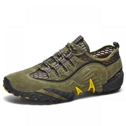 Breathable Men Hiking Shoes Suede + Mesh Outdoor Summer Sneakers Men Climbing Shoes For Men Sport Shoes