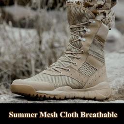 35 48 Size Men Women Ultrallight Outdoor Climbing Shoes Tactical Training Army Boots Summer Breathable Mesh Hiking Desert Boot