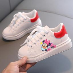 Disney Mickey Minnie Mouse  Children Cartoon Girl Student Soft Soft Casual Shoes Sports Shoes Student Running Shoes Size