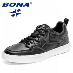 BONA 2022 New Designers Fashion Sneakers Students Brand Walking Shoes Men Casual Skateboarding Shoes Platform Shoes Mansculino
