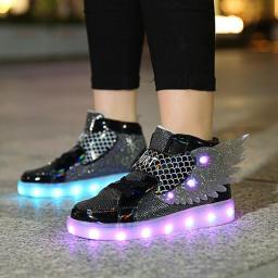 Luminous Kids Shoes Fashion Street Hip-hop Girls Boys Flashing Sneakers USB Rechargeable Skateboarding Shoes Casual Sports Shoes