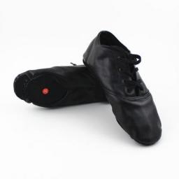 18-25cm PU Leather Low Top Mens Woman Split Sole Soft Sneaker Gym Women Dance Black Jazz Shoes