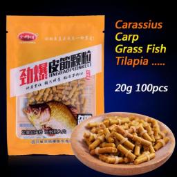 100PCS Granular Bait 25g Pellets Hook Up Crucian Carp Fishing Food Feed Smell Soft Hollow Formula Insect Particle Pesca Lure Set