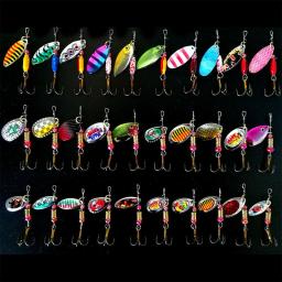 FJORD 30 Pcs/lot Spinning Lures Spoon Fishing Set Kit Spinner Freshwater Saltwater Equipment Fishing Accessories Artificial Bait