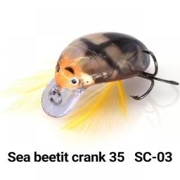Makebass Artificial Beetle Fishing Bait Insect Fishing Lures Sea Beetit Crank 35 Bass Hard Bait Fishing Tackle Lure Bait