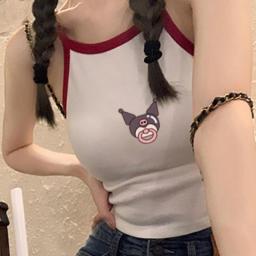 Sanrio Hello Kitty Kuromi Short Tops Woman Streetwear Y2k Sports Vest Sexy Sweet Suspender Tank Top For Women Outwear In Summer