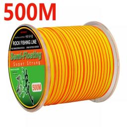 500M Rock Fishing Line Semi-Floating Water High Quality Wear Resistant Nylon Line Sea Pole Fishing Equipment Yellow Color